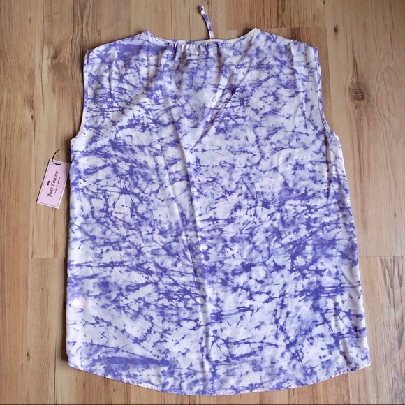 NEW JUICY COUTURE Tie-Dye Peasant Top Blouse Shirt Small Women’s - Picture 6 of 16